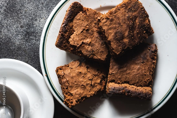 Obraz brownies postre de chocolate y dulce de leche!!!