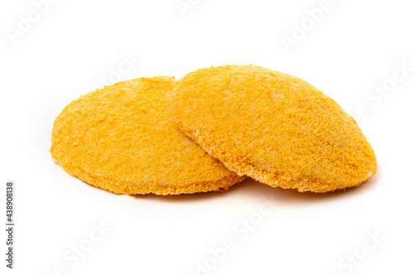 Obraz Chicken nuggets or yellow cutlets, isolated on a white background.