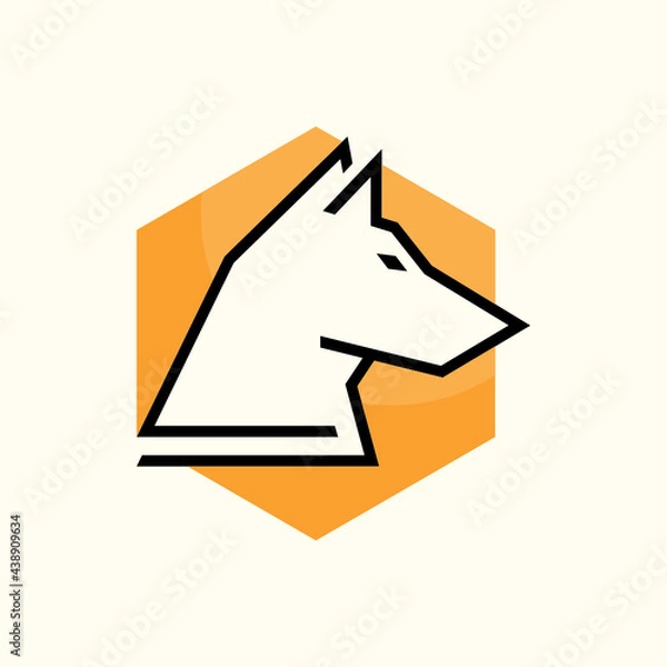 Fototapeta polygon wolf head design