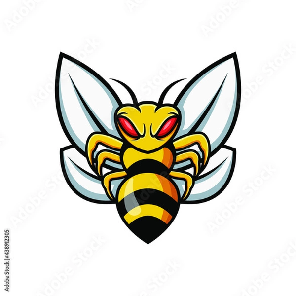 Obraz Wasp Logo design template. Bee e-sport logo vector illustration