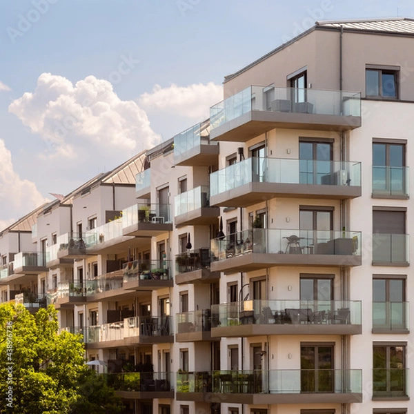 Fototapeta moderne Architektur, Wohnkonzept in einer Großstadt