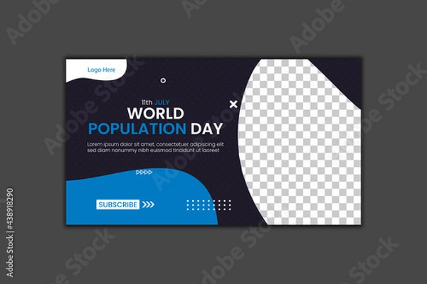 Obraz World Population Day Youtube Thumbnail Design and Web Banner