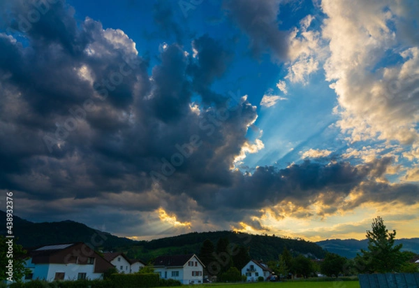 Obraz sunset over the mountains