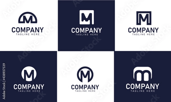 Obraz Set of letter M logo - M initial letter logo design template vector