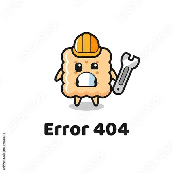 Fototapeta error 404 with the cute cracker mascot