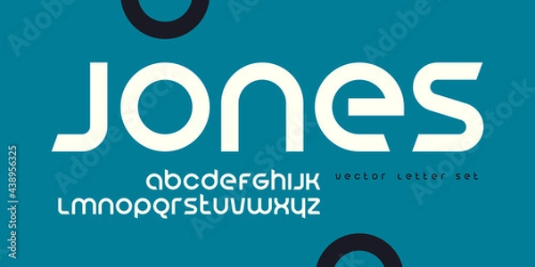 Fototapeta Vector geometric lowercase letter set, alphabet, font, typography