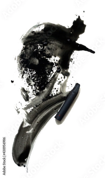 Fototapeta Black compressed charcoal sticks for drawing V5