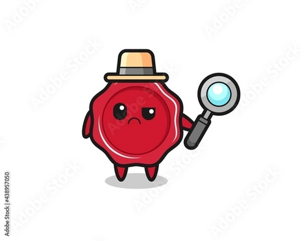 Obraz the mascot of cute sealing wax as a detective