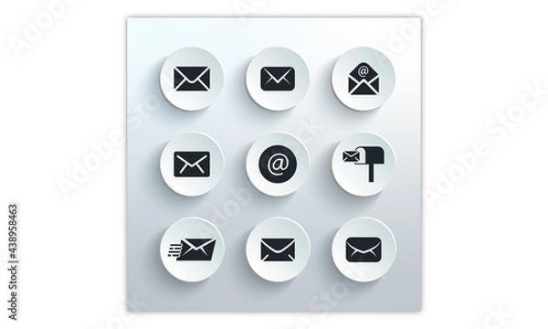 Fototapeta Mail icon set. Flat simple isolated logotype design.