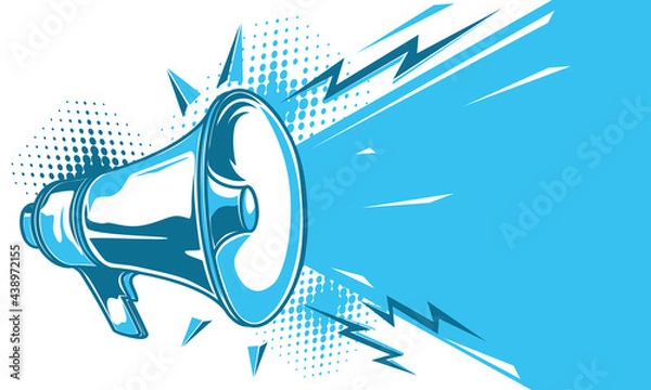 Obraz Broadcasting shouting megaphone advertising sign