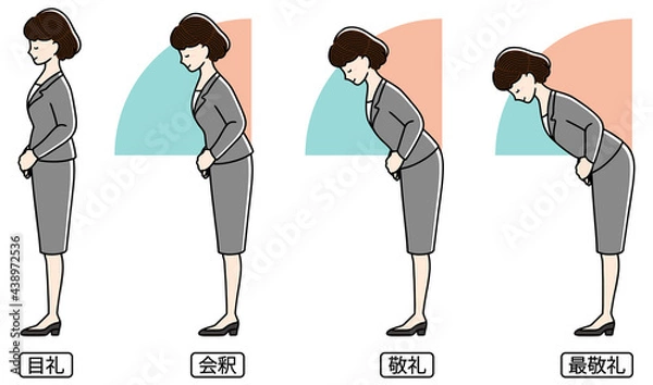 Obraz ビジネスウーマン、お辞儀の種類