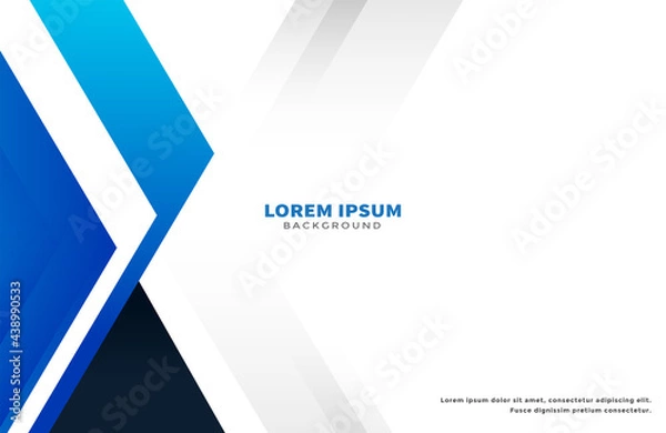 Obraz design template with white blue geometric shapes