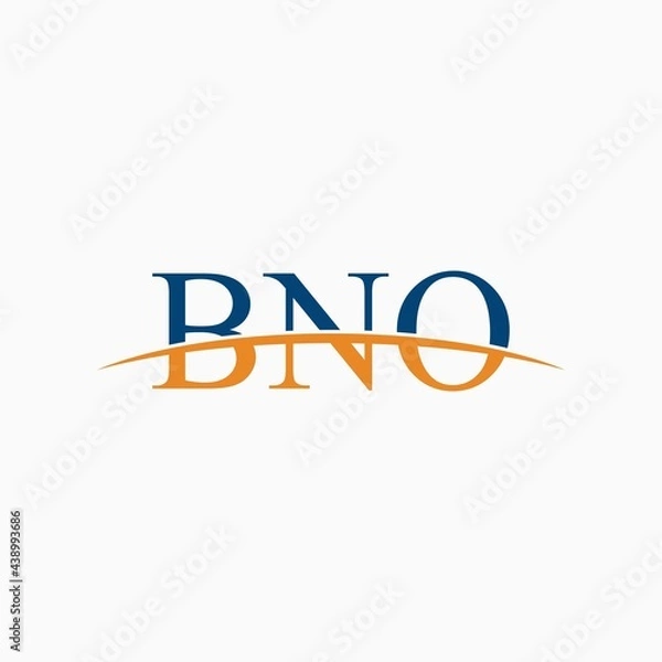 Fototapeta BNO initial overlapping movement swoosh horizon, logo design inspiration company