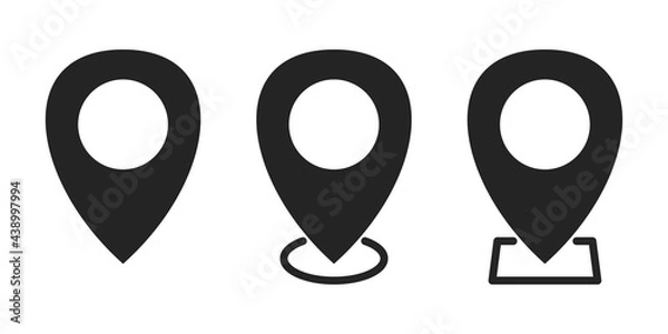 Fototapeta Set of location icons. Flat style map marker. Vector