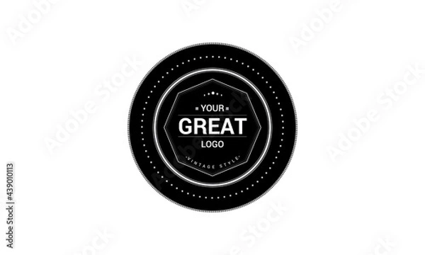 Fototapeta Vintage Retro Vector Logo for banner, poster, flyer. Vector illustration of vintage retro logo design. Circle logo. badge logo. Vector design element, business signs, logo, identity, labels, object.