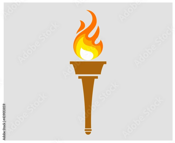 Fototapeta torch Brown sign abstract illustration design on Background Gray