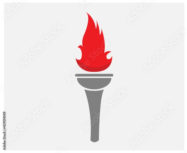 Obraz design torch Gray symbol flame abstract illustration vector on Background 