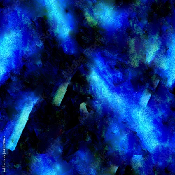 Obraz Abstract seamless pattern with blue watercolor spots. Hand painted texture.