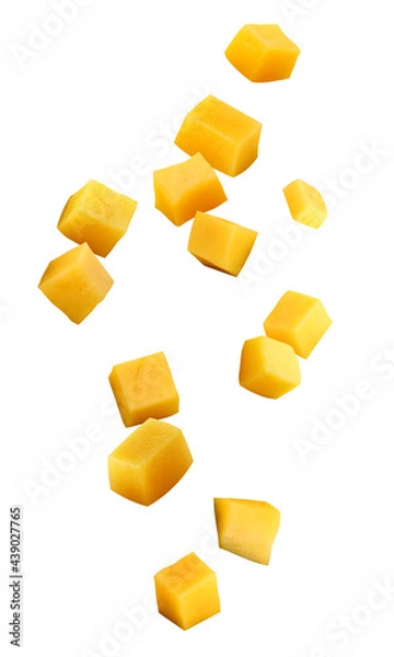 Obraz Falling Mango Fragment na białym tle