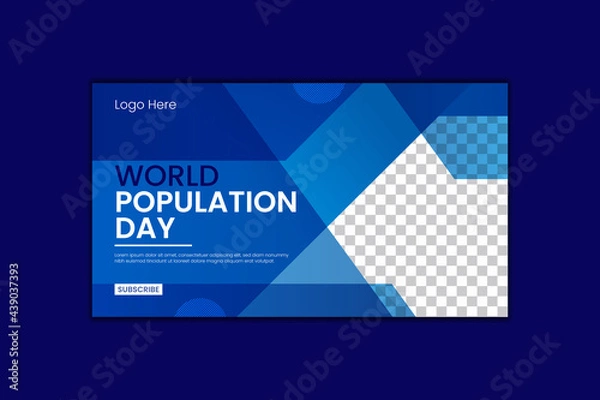 Obraz World Population Day Youtube Thumbnail Design and Web Banner