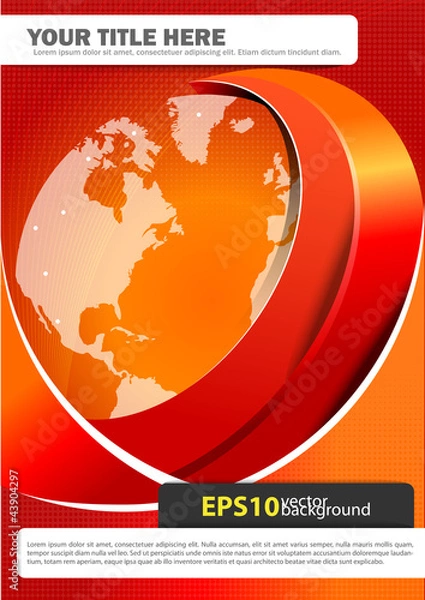 Fototapeta Vector background with continents for brochures