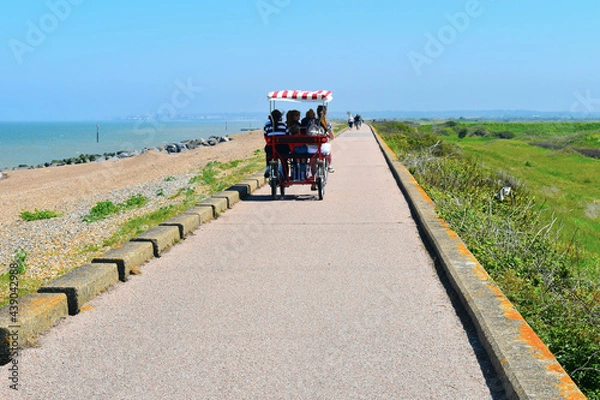 Obraz Surrey bike on the seafront promenade that connects Margate to Reculver via Westgate-on-Sea and Birchington This coastal trail is well signed traffic-free and makes great day out for the entire family