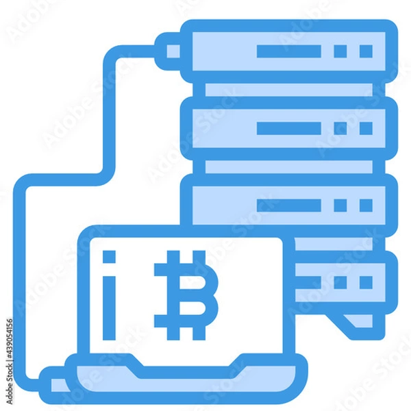 Fototapeta Big Data blue line icon