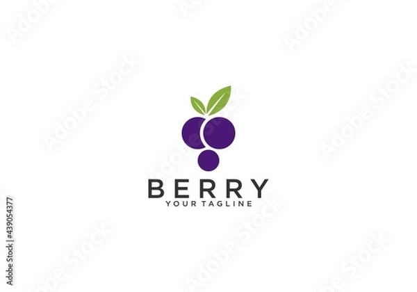 Obraz berry fruit logo on white background