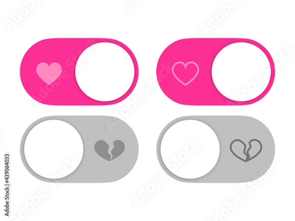 Obraz 【恋愛/失恋イメージ】ハートトグルボタン（切り替え/オンオフスイッチ）