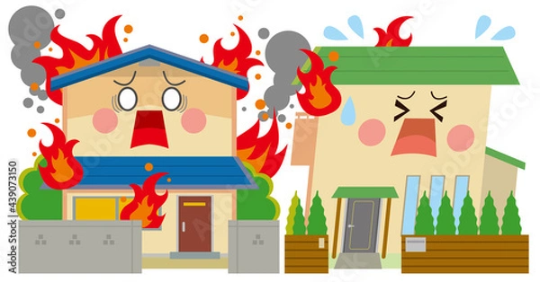 Obraz 住宅　火事　火災　延焼