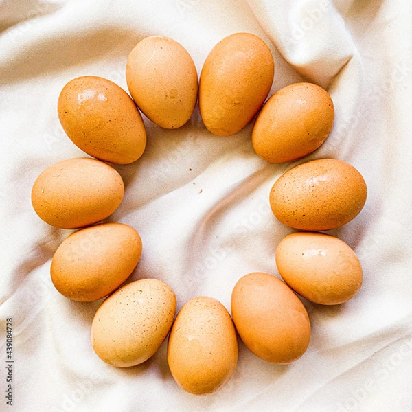 Fototapeta Golden chicken eggs
