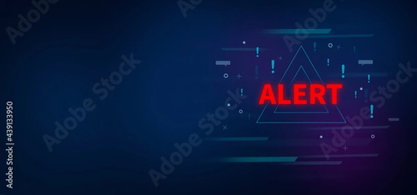Obraz Alert red text on digital blue background, alert concept