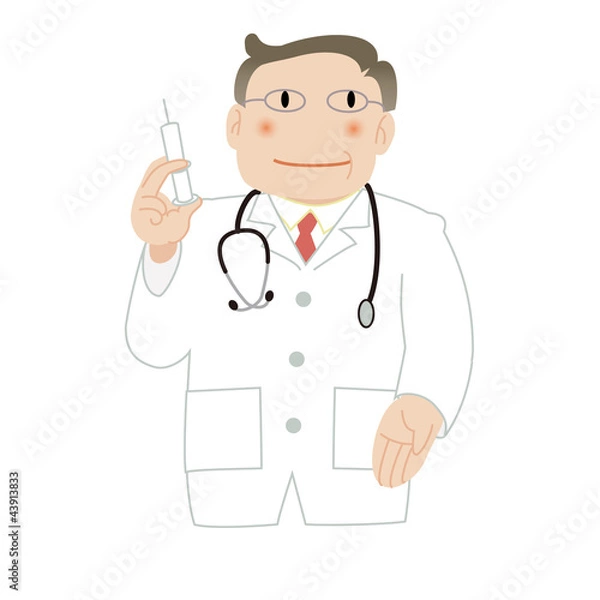 Obraz 注射器を持つ医師