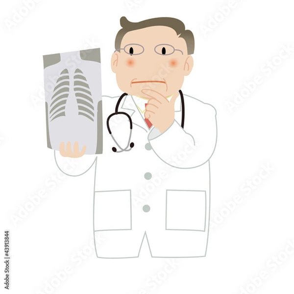 Obraz レントゲン写真を見る医師