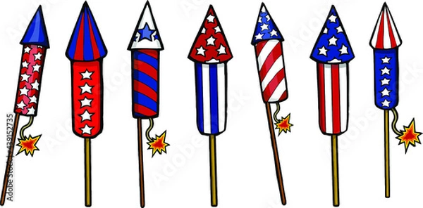 Fototapeta firework rockets | 4th of July rockets