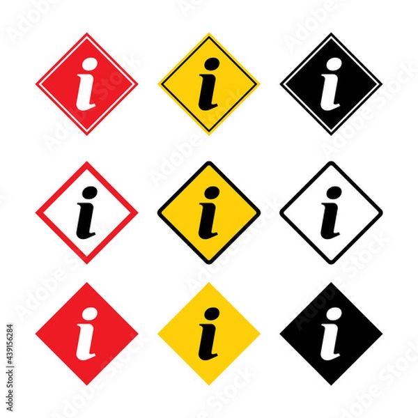 Fototapeta Set of Information help icon, helpdesk info bubble desk. Vector sing isolated on white background