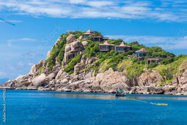 Obraz View point from top of mountain for see the beach, sea and nature of NangYuan and Tao island