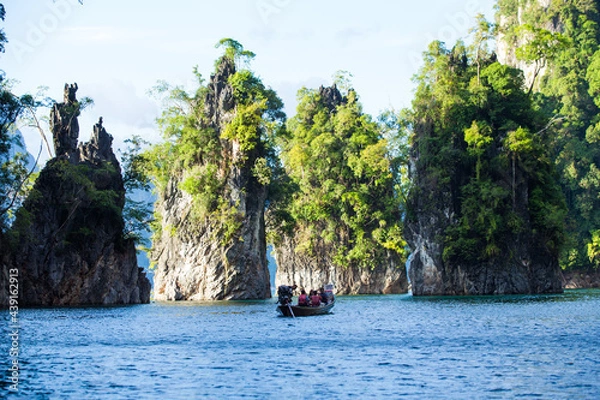 Obraz View of Nature at the Ratchaprapha Dam in the south of Thailand, Suratthani Province, Thailand.