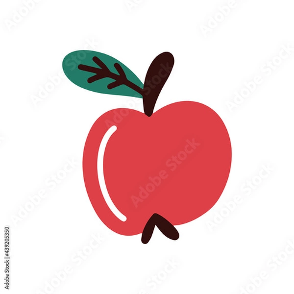 Obraz Red apple.Hand-drawn vector illustration