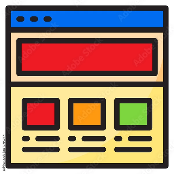 Fototapeta browser color line style icon