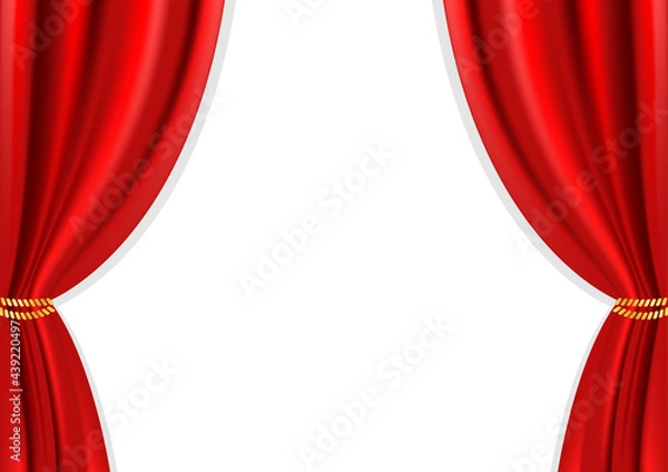 Obraz 高級感のあるレッドカーテンの背景透過イラスト(ベクターあり)