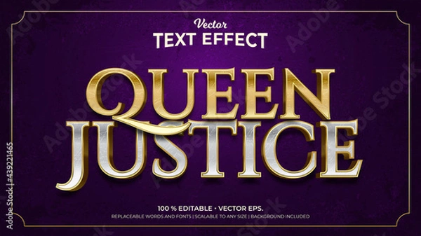 Obraz Text Effect, Queen Justice