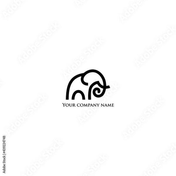 Fototapeta Elephant logo design is unique, simple and elegant