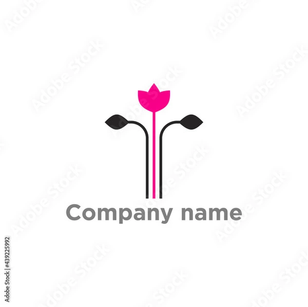 Fototapeta Simple and elegant flower logo design