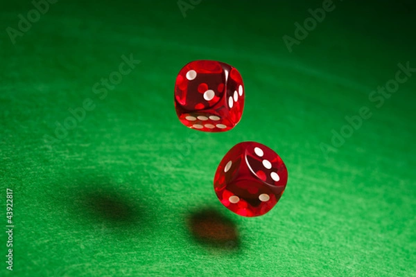 Obraz Rolling red dice