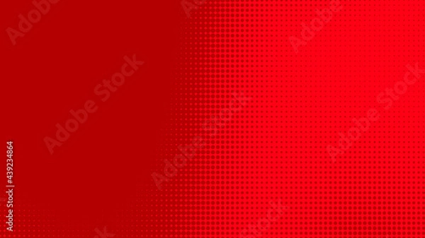 Obraz Dots halftone red color pattern gradient texture with technology digital background. Dots pop art comics with summer background.