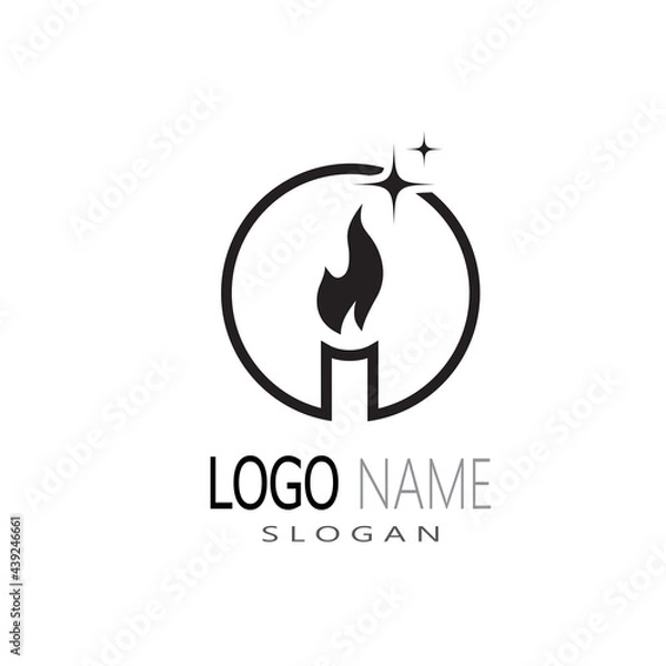 Fototapeta fire logo modern simple gradient. flame logo clean simple.