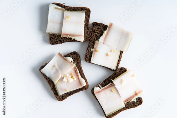 Obraz sandwich with lard, light snack