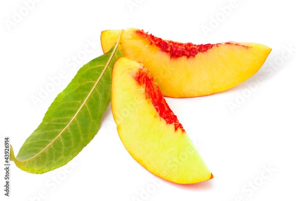 Fototapeta Two slices of nectarine fruit