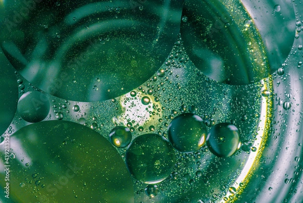 Fototapeta Colorful oil drops in water abstract background